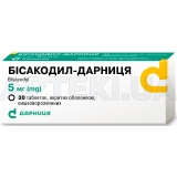 Бісакодил-Дарниця таблетки, вкриті кишково-розчинною оболонкою 0.005 г контурна чарункова упаковка в пачці, №30