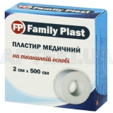 FAMILY PLAST ПЛАСТЫРЬ МЕДИЦИНСКИЙ НА ТКАНЕВОЙ ОСНОВЕ 2 см х 500 см, №1