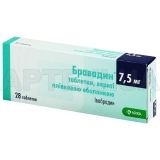 Бравадин® таблетки, вкриті плівковою оболонкою 7.5 мг блістер, №28