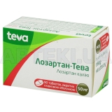 Лозартан-Тева таблетки, покрытые пленочной оболочкой 50 мг блистер, №90