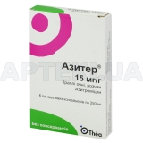 Азитер® капли глазные, раствор 15 мг/г контейнер однодозовый 250 мг, №6