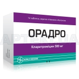 Орадро таблетки, вкриті плівковою оболонкою 500 мг блістер, №14