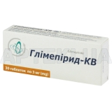 Глімепірид-КВ таблетки 3 мг блістер в пачці, №30