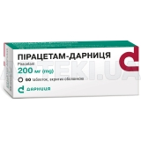Пірацетам-Дарниця таблетки, вкриті оболонкою 200 мг контурна чарункова упаковка, №60