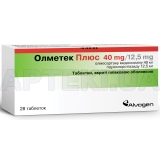 Олметек Плюс таблетки, вкриті плівковою оболонкою 40 мг + 12.5 мг блістер, №28