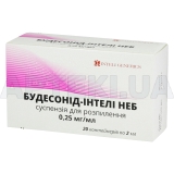 Будесонід-Інтелі Неб суспензія для розпилення 0.25 мг/мл контейнер 2 мл, №20