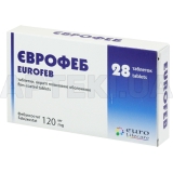 Еврофеб таблетки, покрытые пленочной оболочкой 120 мг блистер, №28