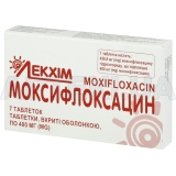 Моксифлоксацин таблетки, вкриті оболонкою 400 мг блістер у пачці, №7