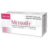 Метамін® таблетки, вкриті оболонкою 500 мг, №60