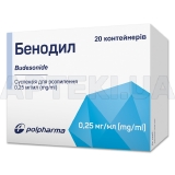 Беноділ суспензія для розпилення 0.25 мг/1 мл контейнер 2 мл, №20