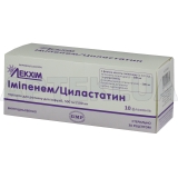 Іміпенем/Циластатин порошок для розчину для інфузій 500 мг + 500 мг флакон, №10