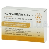 Фурацилин 40 мг смесь для полоскания смесь 40 мг саше 2 г для полости рта, №10