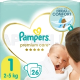 ПІДГУЗНИКИ ДИТЯЧІ PAMPERS PREMIUM CARE newborn (2-5 кг), №26