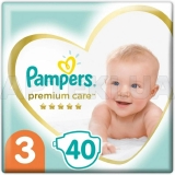 ПІДГУЗНИКИ ДИТЯЧІ PAMPERS PREMIUM CARE midi (6-10 кг), №40