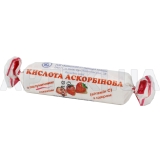 Кислота аскорбиновая (витамин C) с сахаром с клубничным вкусом таблетки 25 мг в этикетке, №10