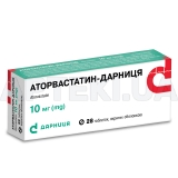 Аторвастатин-Дарница таблетки, покрытые оболочкой 10 мг контурная ячейковая упаковка, №28