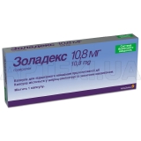 Золадекс капсули для підшкірного введення пролонгованої дії 10.8 мг шприц-аплікатор, №1