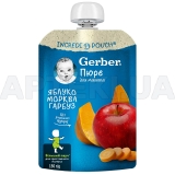 Пюре фруктово-овочеве тм "Gerber" "Яблуко, морква та гарбуз" пауч упаковка 150 г з 6 місяців, №1