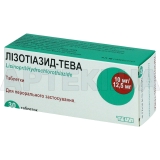 Лизотиазид-Тева таблетки 10 мг + 12.5 мг блистер, №30